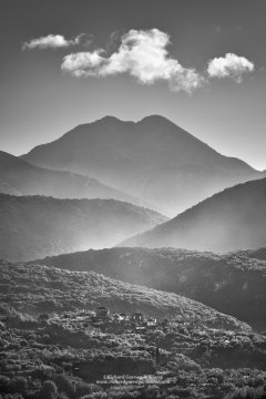 Black and white fine art photography of landscape in the Peloponnese of Greece