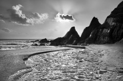 Westcombe Bay depicted in graphic artistic photograph