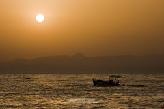 Sunset seascape photograph from Greek coast
