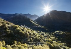 Beautiful morning light shining onto the Kitriniaris Tower fortress in the Mani peninsula