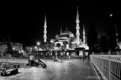 Urban night scene in Istanbul