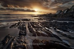 Sunset from Ayrmer Cove on Devonshire coast