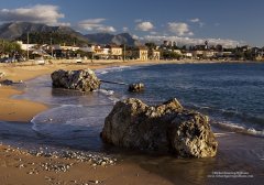The main beach of Stoupa in Greece