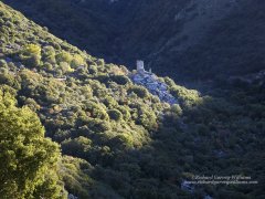 The ruined fortress of Kitriniaris tower in the Peloponnes of Greece