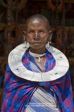 Portrait of a Maasai woman in Tanzania