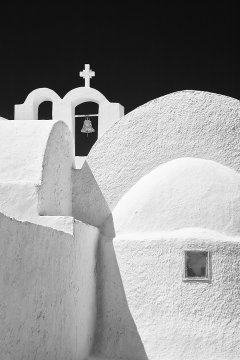 Graphic monochrome photo in Santorini